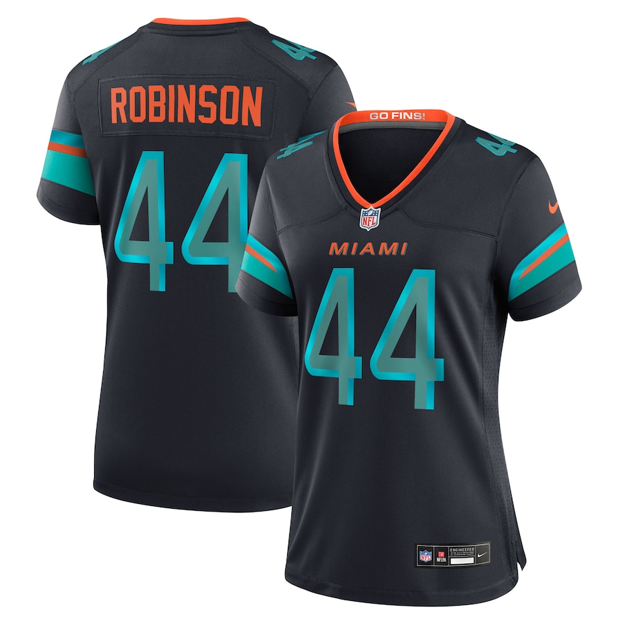women Miami Dolphins #44 Robinson Nike 2025 Blue Limited Nike NFL Jersey